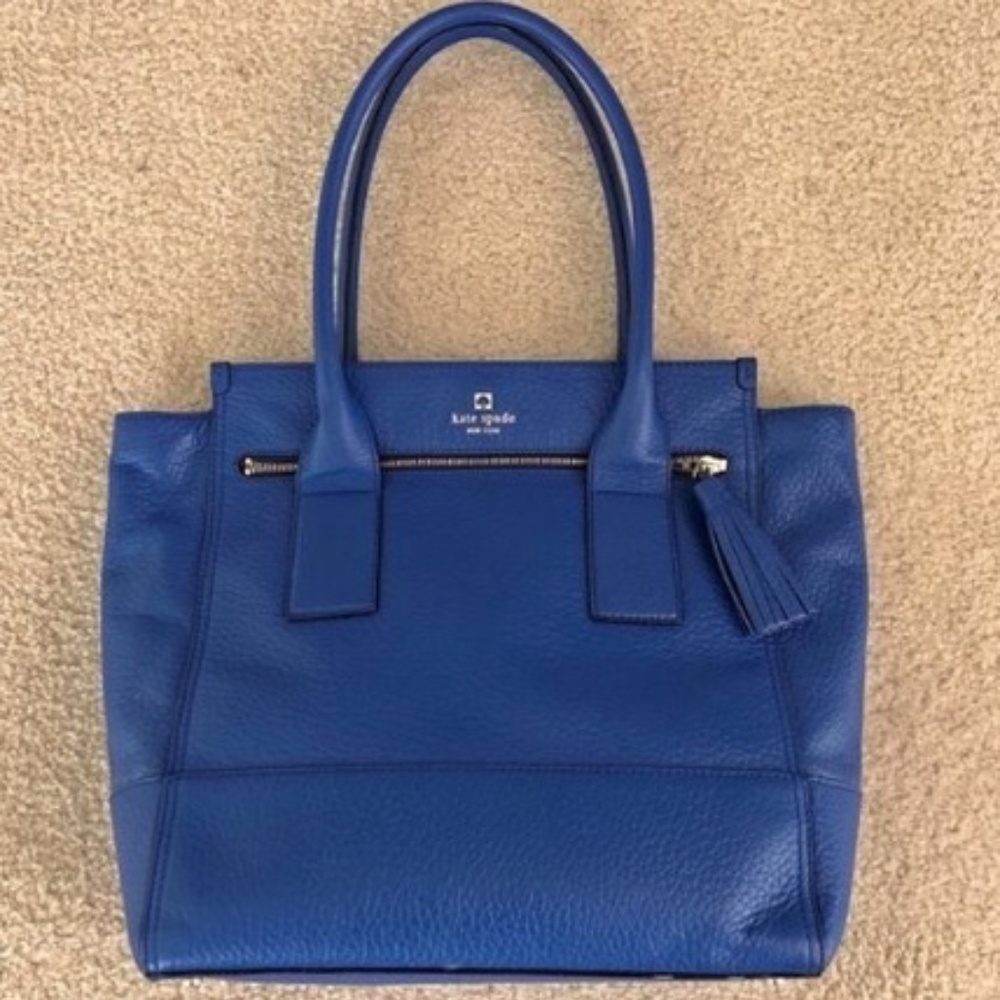 GORGEOUS Kate Spade Blue Leather Tote Bag!